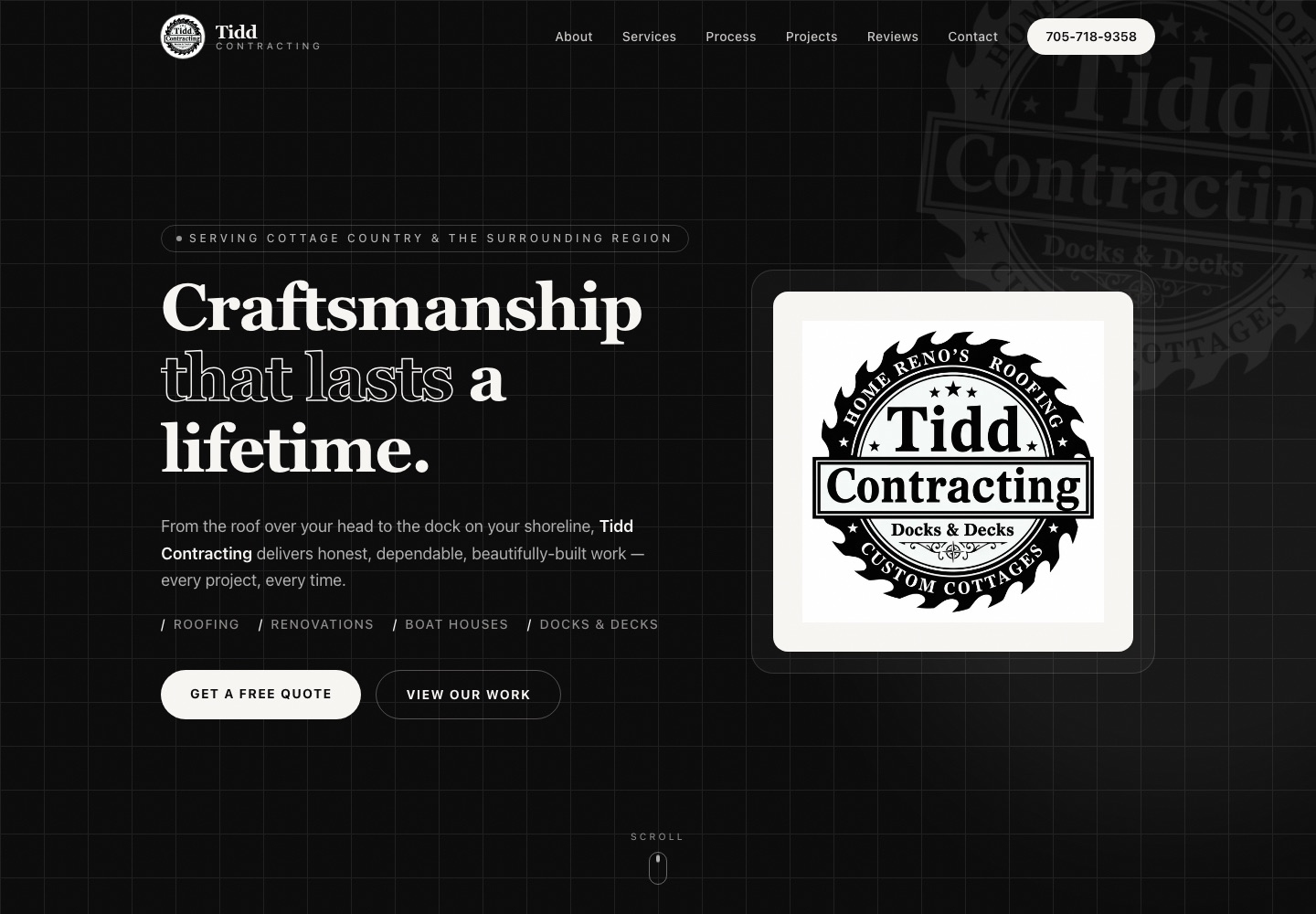 Tidd Contracting website